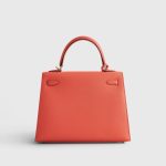 Hermès Kelly 25 Epsom Rose Texas Sellier Palladium Hardware - Image 3
