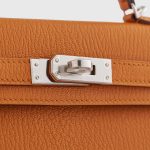 Hermès Kelly Mini Chevre Apricot/Cuivre Sellier Palladium Hardware - Image 6