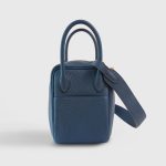 Hermès Lindy 20 Clemence Blue de Prusse Gold Hardware - Image 4