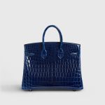 Hermès Birkin 25 Shiny Nilo Blue Sapphire Palladium Hardware - Image 2