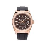 Rolex Sky-Dweller 336235 Rose Gold Brown Chocolate Dial Oysterflex