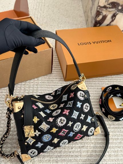 Louis Vuitton bling bling embroidered beaded studded fabric double box