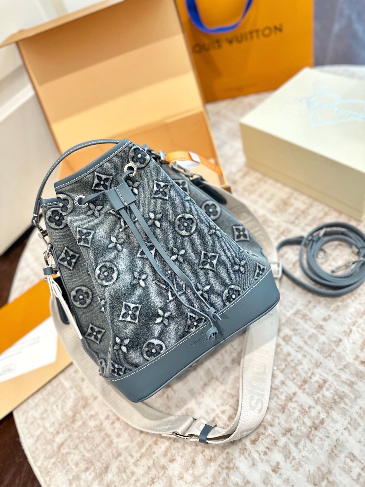 IMG_8883.jpg Louis Vuitton Denim Bucket Bag - Image 1