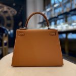 Hermes Gold Kelly 28 Sellier Epsom Palladium Hardware - Image 3