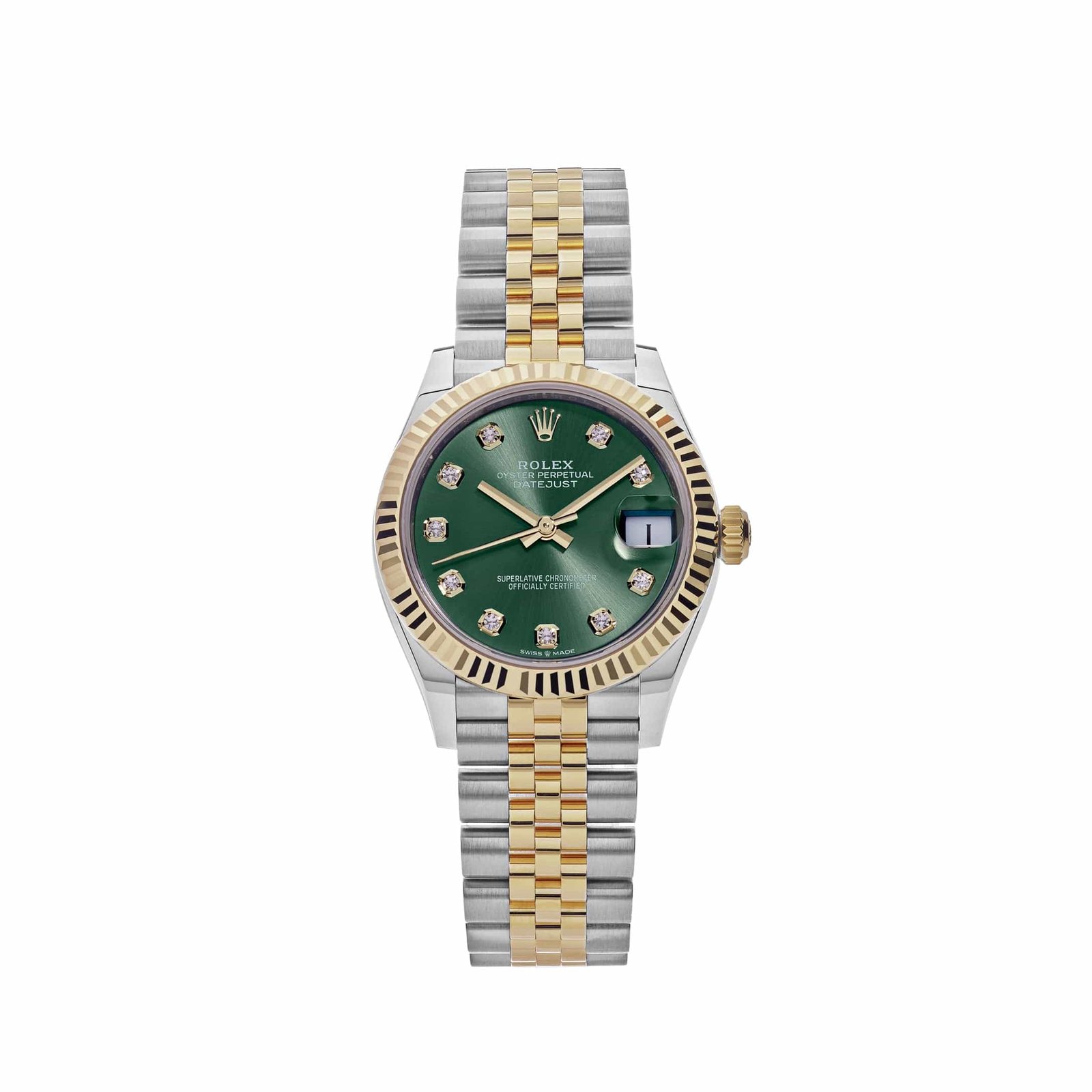 KZlSdmjY-rolex-datejust-278273-yellow-gold-stainless-steel-green-dial-2023-rolex-40437975056628.jpg Rolex Datejust 31 278273 ‘Ladies’ Yellow Gold Stainless Steel Green Dial (2023) - Image 1