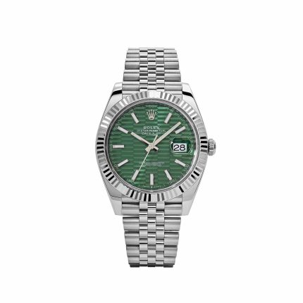 Rolex Datejust 41 126334 Stainless Steel Fluted Motif Green Dial Jubilee