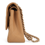 CHANEL Dark Beige Caviar Medium Classic Double Flap Bag - Image 8
