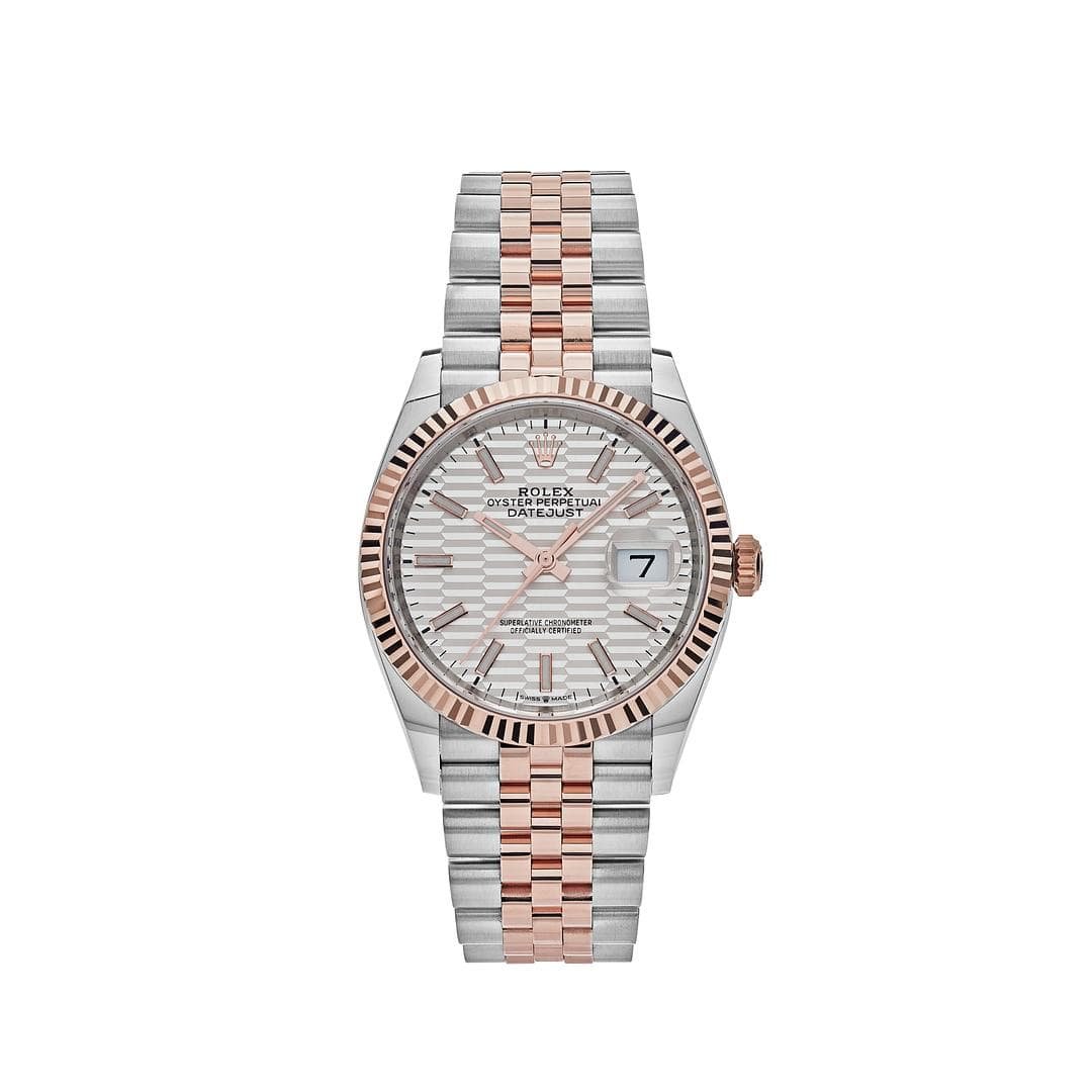 M7UuaE7O-rolex-datejust-126231-rose-gold-stainless-steel-silver-fluted-motif-dial-2022-rolex-40603263238388.jpg Rolex Datejust 36 126231 Rose Gold Stainless Steel Silver Fluted Motif Dial - Image 1