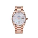 Rolex Day-Date 36 128235 Rose Gold Mother of Pearl Diamond Dial