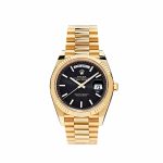 Rolex Day-Date 40 228238 Yellow Gold Black Diagonal Motif Dial
