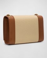 Saint Laurent Kate Small YSL Wallet on Chain in Linen and Leather - Image 6