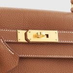 Hermès Kelly 28 Togo Gold Retourne w/Nata Strap Gold Hardware - Image 6