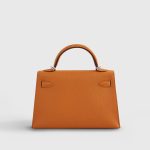 Hermès Kelly Mini Chevre Apricot/Cuivre Sellier Palladium Hardware - Image 3
