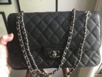 CHANEL LARGE CLASSIC HANDBAG Grained Calfskin & Silver Metal - Image 6
