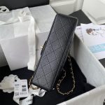 CHANEL SMALL CLASSIC HANDBAG Grained Calfskin & Gold Metal (top quality) - Image 5