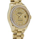 Rolex Datejust 28 279138RBR ‘Ladies’ Yellow Gold Champagne Diamond Dial President - Image 4