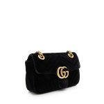 GUCCI Matelasse Velvet GG Marmont Mini Shoulder Bag (SHF-22601) - Image 4