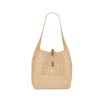 Saint Laurent Le 5 À 7 in Raffia Crochet and Smooth Leather