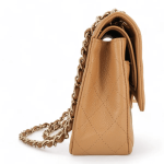 CHANEL Dark Beige Caviar Medium Classic Double Flap Bag - Image 3