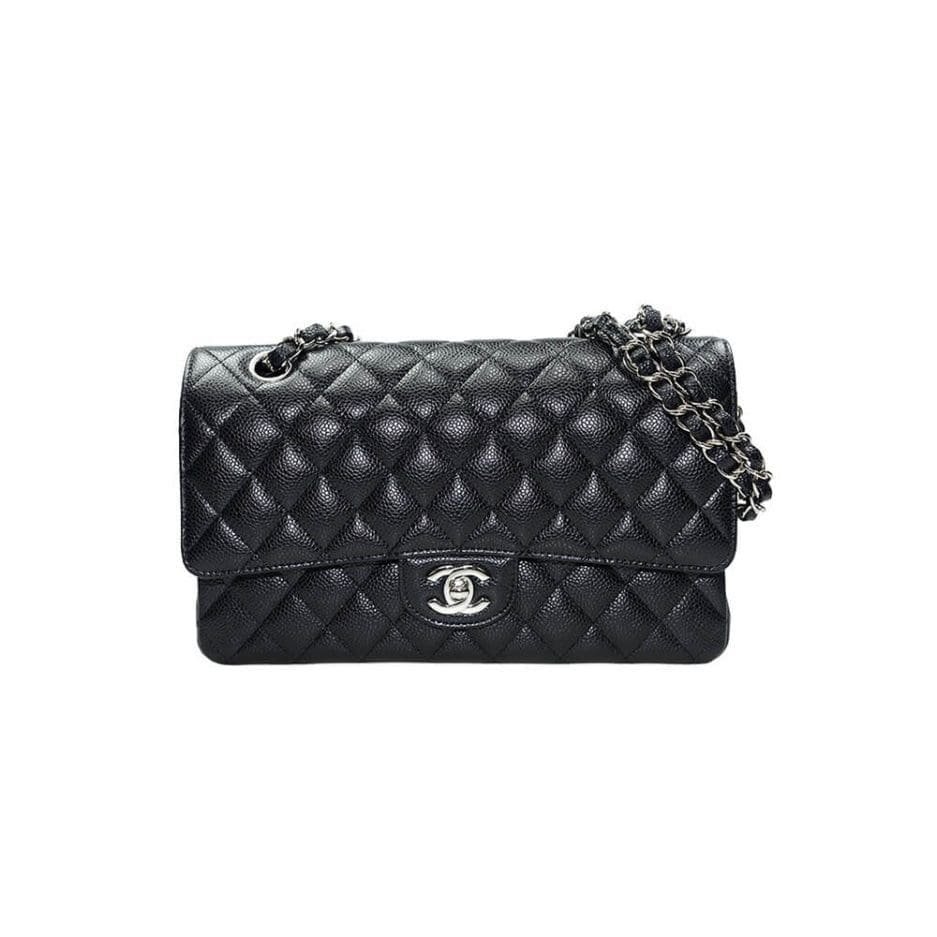YQAZQpS4-1-773-937x937-1.jpg CHANEL CLASSIC HANDBAG Grained Calfskin & Silver Metal - Image 1