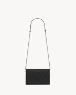 SAINT LAURENT CASSANDRE ENVELOPE CHAIN WALLET IN GRAIN DE POUDRE LEATHER - Image 3