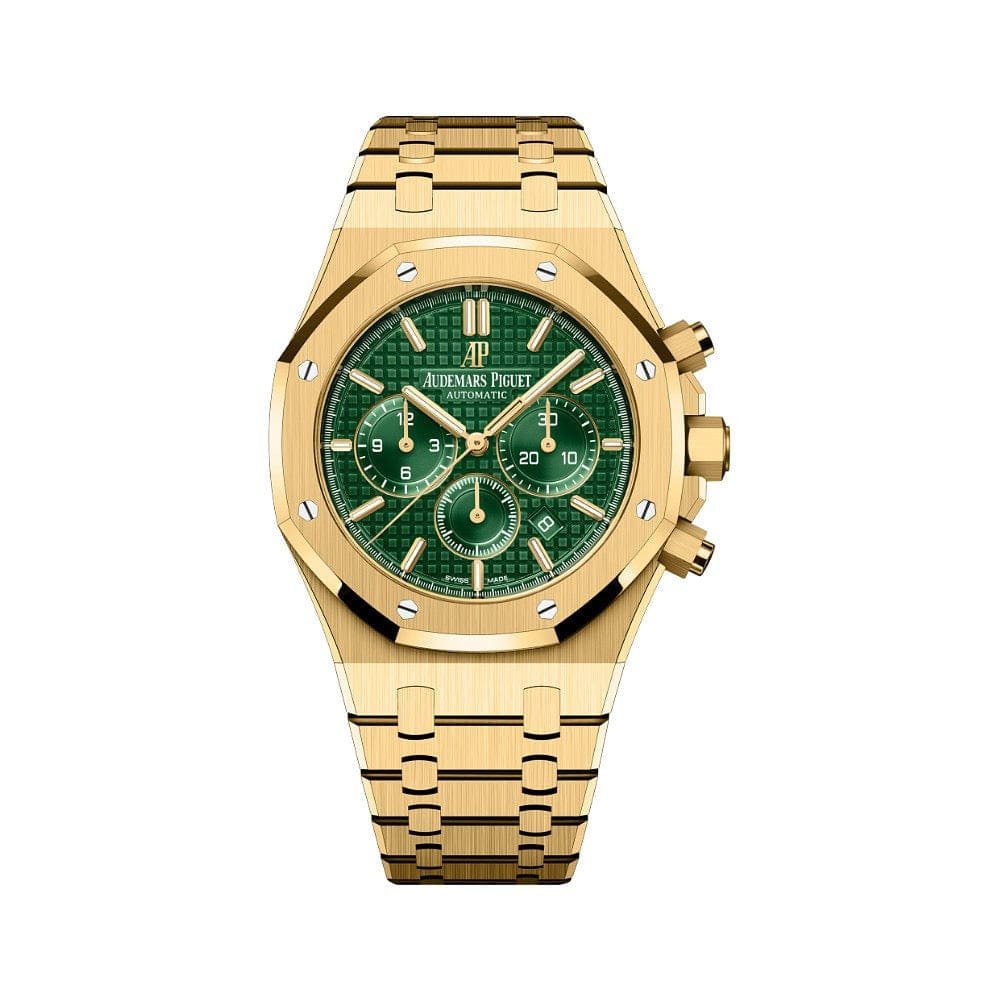 audemars-piguet-royal-oak-26331ba-oo-1220ba-02-chronograph-yellow-gold-green-dial-audemars-piguet-40258812313844.jpg Audemars Piguet Royal Oak 26331BA.OO.1220BA.02 Chronograph Yellow Gold Green Dial - Image 1
