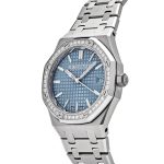 Audemars Piguet Royal Oak 77451ST.ZZ.1361ST.01 ‘Ladies’ Selfwinding ’50th Anniversary’ Stainless Steel Light Blue Dial Diamond Bezel (2023) - Image 3