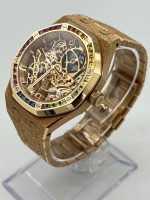 Audemars Piguet Royal Oak 15468OR.YG.1259OR.01 Openworked Frosted Rose Gold Rainbow Bezel - Image 4