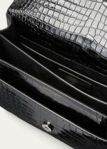 SAINT LAURENT Sunset Medium YSL Crossbody Bag in Croc-Emboassed Leather - Image 4