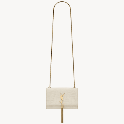 Saint Laurent KATE SMALL TASSEL IN CROCODILE-EMBOSSED LEATHER