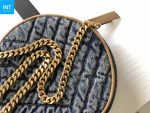 Saint Laurent Round Quilted Denim Crossbody Bag - Image 6