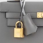 Hermès Kelly 25 Veau Madame Gris Meyer Sellier Gold Hardware - Image 6