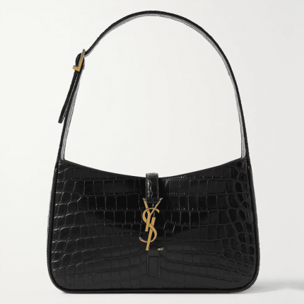 Saint Laurent Le 5 A 7 YSL Shoulder Bag in Croc-Embossed Leather