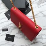 Saint Laurent Red Grained Leather Monogram Medium Kate Flap Bag - Image 7