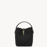 Saint Laurent le 37 in woven raffia and vegetable-tanned leather