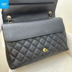 CHANEL Classic Maxi Handbag GRAINED CALFSKIN & GOLD METAL - Image 9