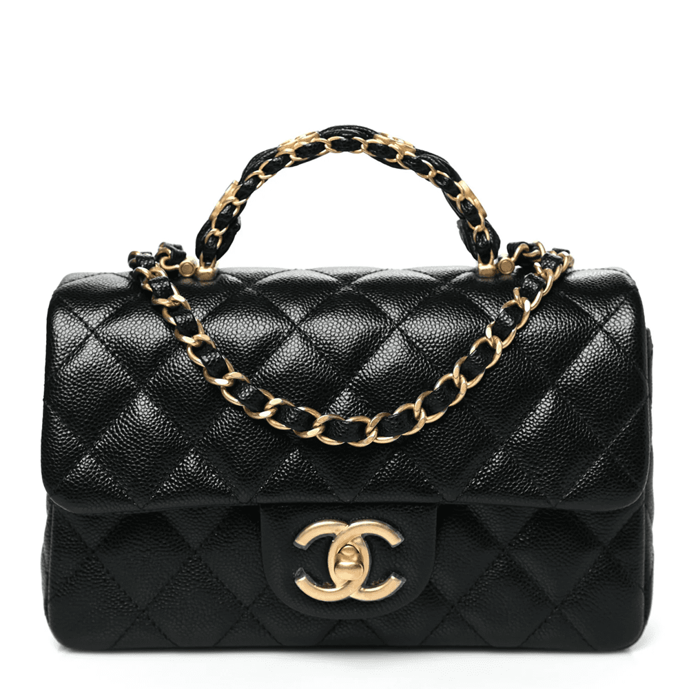 d354d7895ee7a0f5a59fa01ca355f20a.png Chanel Caviar Quilted Mini Handy CC Flap Black - Image 1
