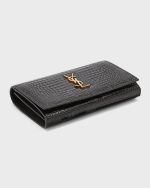 Saint Laurent Cassandra YSL Wallet on Chain in Croc Embossed Leather - Image 7