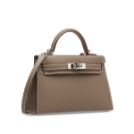 Hermès Etoupe Epsom Mini Kelly 20 ll Palladium Hardware. - Image 6