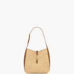 Saint Laurent le 5 à 7 supple small in raffia and leather