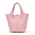 Hermès Rose Sakura Clemence Picotin 18 Palladium Hardware - Image 2