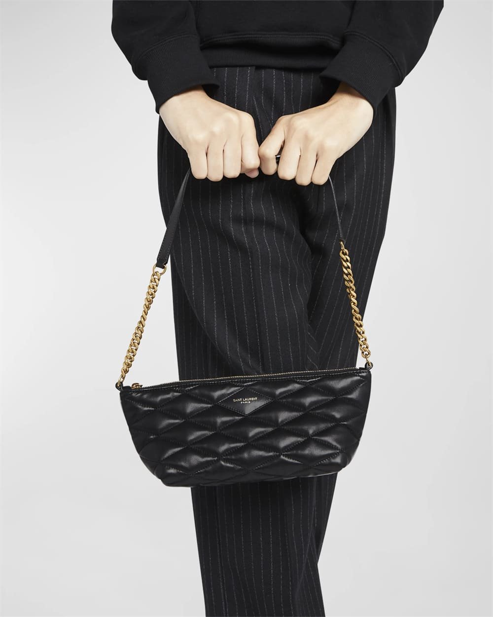 ee2de6070cc5894f3c0d06aae4cd1e6e.jpg Saint Laurent Ziptop Mini Shoulder Bag in Quilted Smooth Leather - Image 1