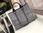 Chanel Deauville Tote Raffia Canvas Bag - Image 9