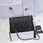 CHANEL LARGE CLASSIC HANDBAG Grained Calfskin & Silver Metal - Image 4