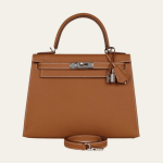 Hermes Gold Kelly 28 Sellier Epsom Palladium Hardware