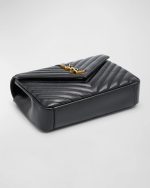 Saint Laurent College Medium YSL Flap Top-Handle Bag in Quilted Leather - Image 2