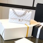 CHANEL Classic Flap Handbag SILVER METAL - Image 2