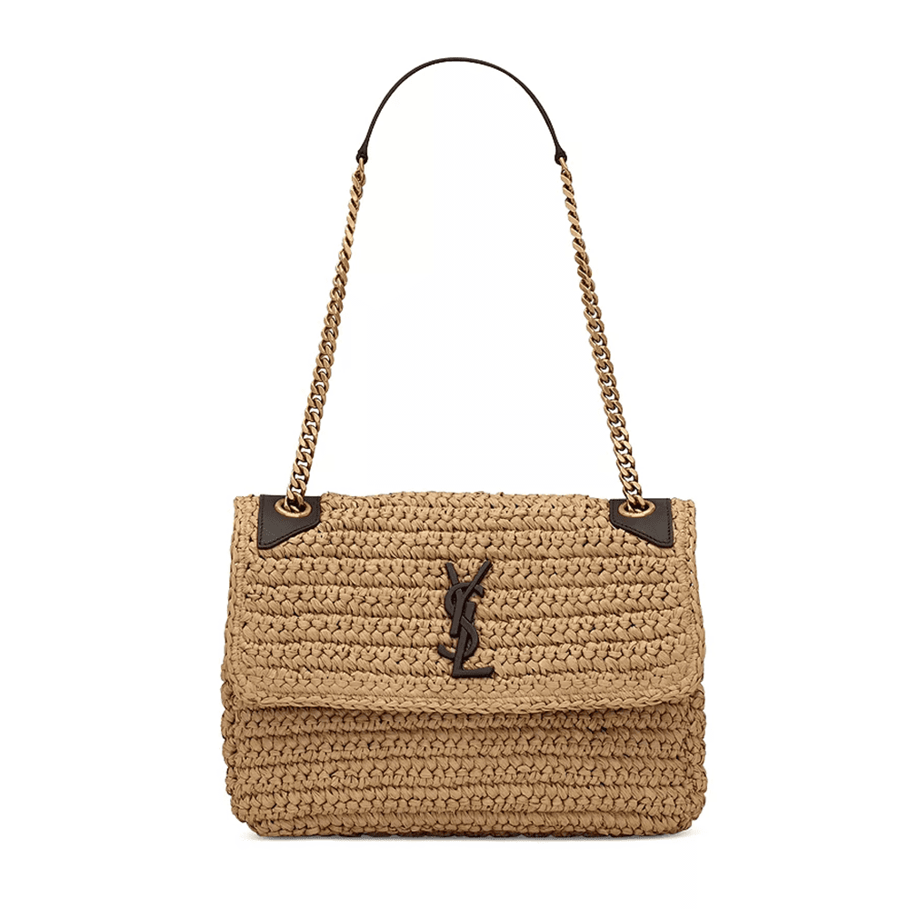 k1.png Saint Laurent Niki Medium Chain Bag in Raffia and Leather - Image 1