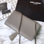 Saint Laurent Grey Crocodile Embossed Kate Medium - Image 6