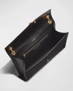 Saint Laurent Envelope Triquilt Large YSL Shoulder Bag in Grained Leather - Image 6